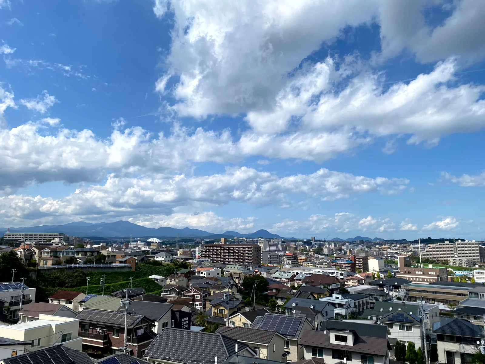 宮城・仙台の街並みと山並み